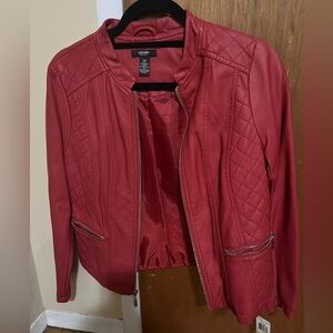 Alfani Women's Red Leather Jacket